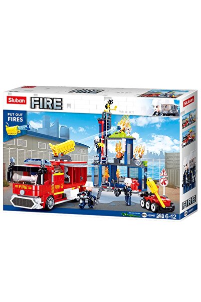 Sluban Set de construcție cu pompieri, 585 de piese, City Fire -