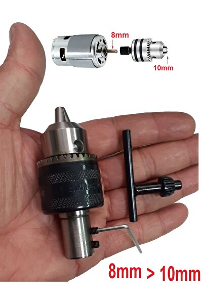 Depolife Motor Için 10mm Metal Mandren Ve 8mm Kaplin Adaptör Seti Okul Proje ...