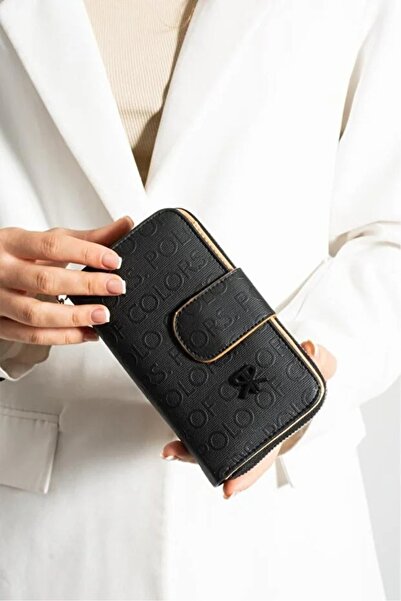 ALTUNORDU AVM Polo Of Color Lisanslı Kadın El Cüzdanı 10x17 Ebatında Siyah Ta...