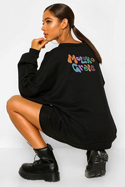 donamod Μαύρο φούτερ Moloko oversized VDPSWT05