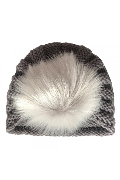 Superbaby Gray turban hat with puff