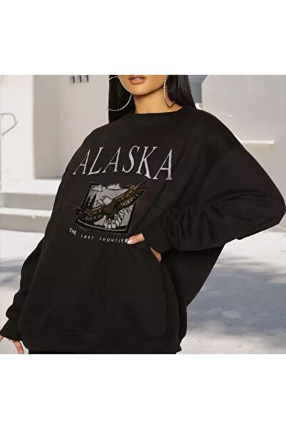 donamod طاقم الرقبة ألاسكا الرقمية المطبوعة سوبر المعتاد نمط جديد المرأة البل...