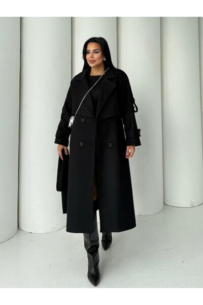 Marbella KADIN YENİ SEZON PREMİUM TREND MAXİ BOY KUŞAKLI KAŞE KABAN - KIŞLIK ...