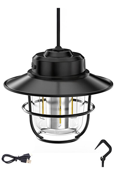 Cady One Rechargeable camping lamp with USB C port, hanging hook, 4 lighting ...