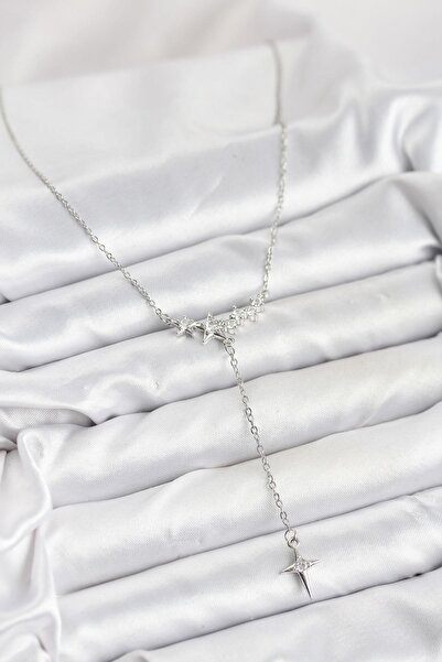 Inure Jewelry قلادة نسائية من الفولاذ 316L بلون فضي على شكل نجمة موديل Y