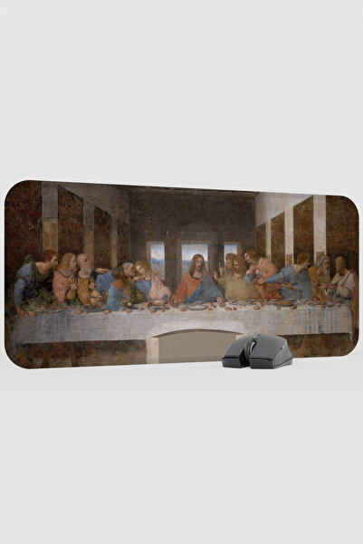 mousepad bastir Leonardo Da Vinci Ultima cină V2 70x30 XL Gaming Cauciuc Anti...
