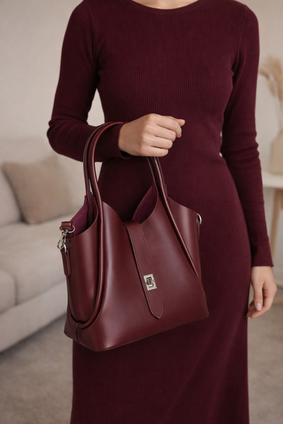 Generic Yavrulu El ve Çapraz Çanta Bordo