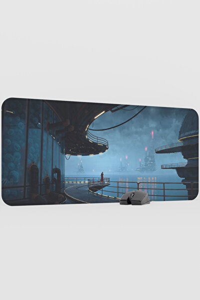 mousepad bastir Digital Ocean Ship V1 90X40 XXL Gaming Rubber Non-Slip Base M...
