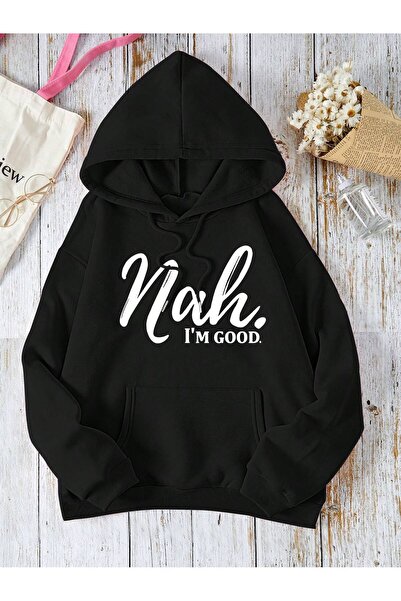 donamod Unisex Γυναικεία/Ανδρικά γράμματα γραφικά καγκουρό με κουκούλα με κορ...