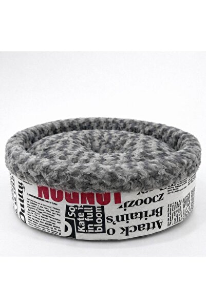 Pet Pretty Speciel Peluş Simit Yatak Gri 50X50x15cm