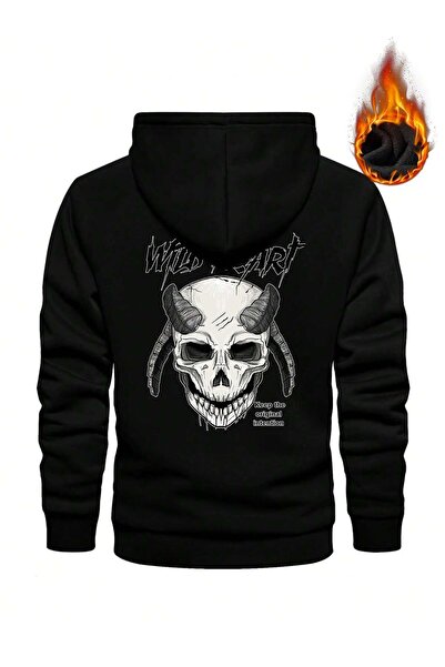 donamod Hanorac cu șnur din seria Coko NITAGUT cu grafică cu craniu și slogan