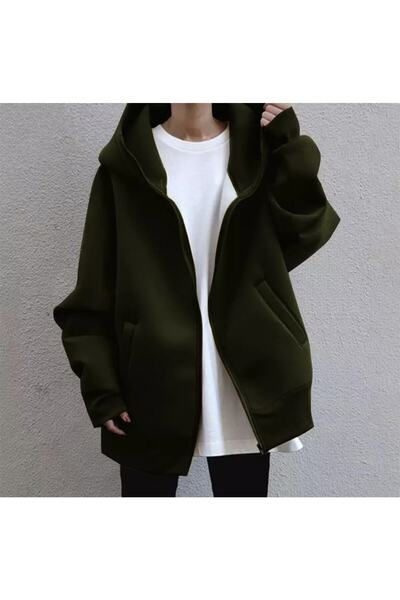 donamod سترة نسائية شتوية سميكة كبيرة الحجم مع غطاء للرأس بسحاب كامل LDYSOJ10