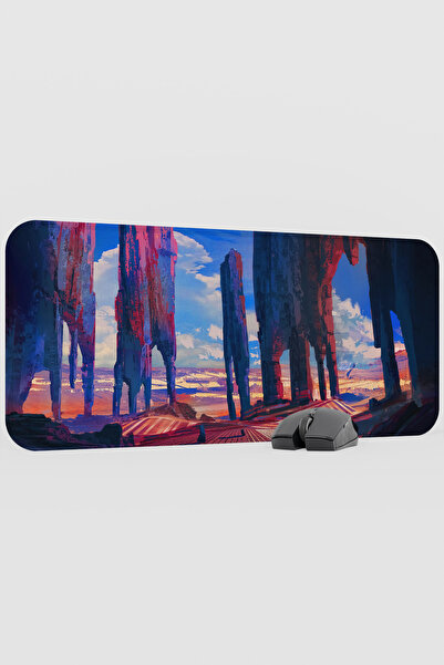 mousepad bastir Digital Pillars in the Desert V3 70X30 XL Gaming Rubber Non-S...