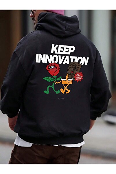 donamod Σειρά Floral & Slogan Graphic Drop Shoulder Hoodie με κορδόνι που δένει