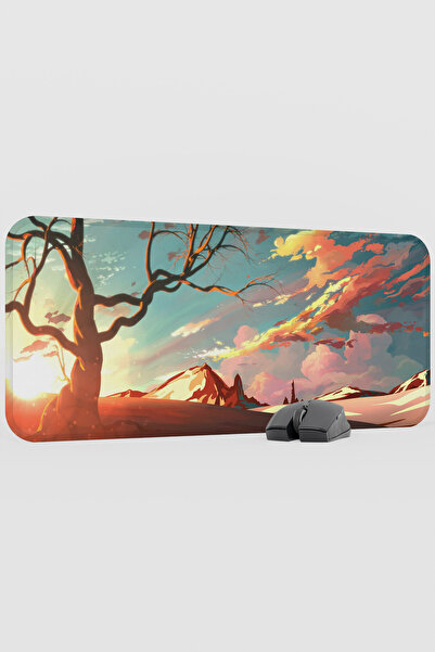 mousepad bastir Digital Tree Landscape V5 70X30 XL Gaming Rubber Non-Slip Bas...