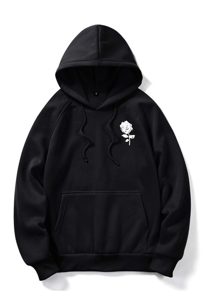 donamod Seria Coko ROMWE Guys Rose Graphic Pocket Swea tricou