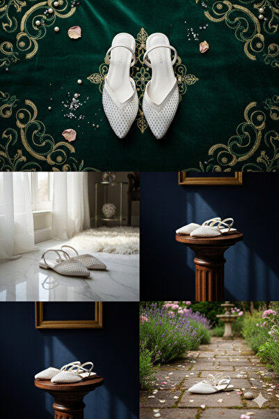 CICIKIZ Star, Mesh Lace Top with Stone Embroidery and Back Elastic Detail