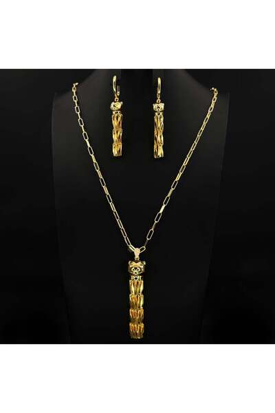 Generic سلسال طويل بحلق زركون دقة ألماس ذهبي إصدار خاص (3قطع) بضمان على اللون...