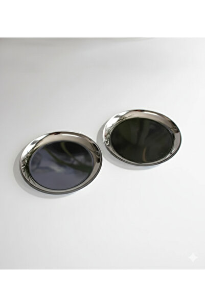 Turkco Stainless Steel Presentation Plate Set - Coffee Side Plate, Snack Plat...