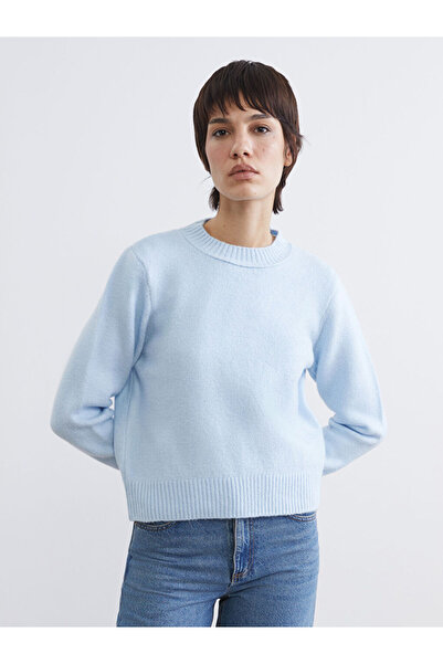 LC Waikiki Blue Crew Neck Women's Knitwear Sweater