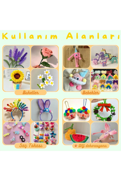 Kezban Tekstil BEYAZ SİMLİ Hobi ve Çiçek Yapım Teli 25 Adet, 6 mm - 30 Cm