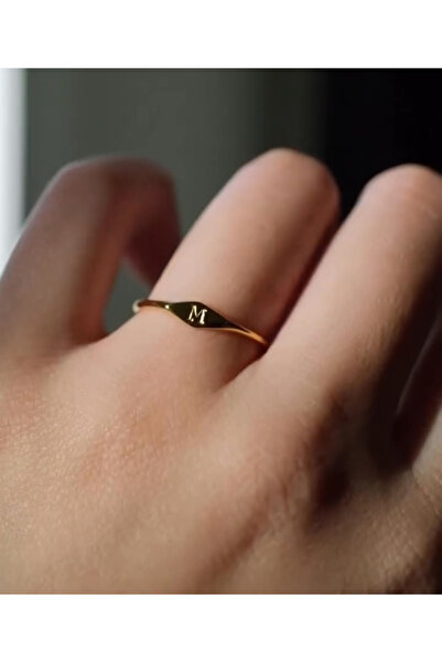 DMSLVR 925 Ayar Gümüş Baş Harfli Kadın Yüzük | Kişiye Özel