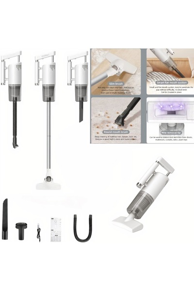 rut&cari Aspirator portabil 4 în 1 fără fir, 120W, curățare umedă și uscată, USB