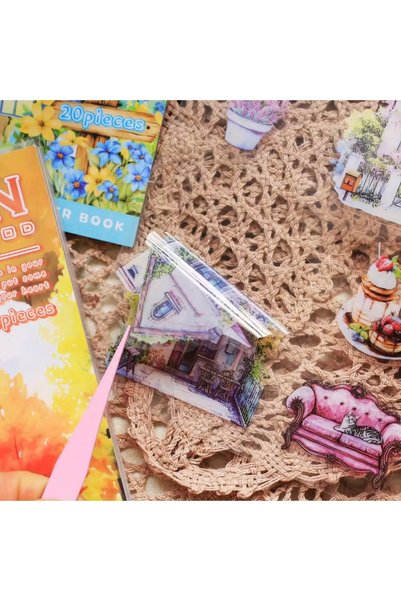 Kolbi Craft 2 Sheets 12 Pieces Transparent Flower Garden Sticker Bullet Journal Scrapbook Laptop Agenda Planner