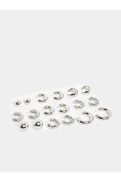 Styli Pack of 9 - Silver Hoop Earrings