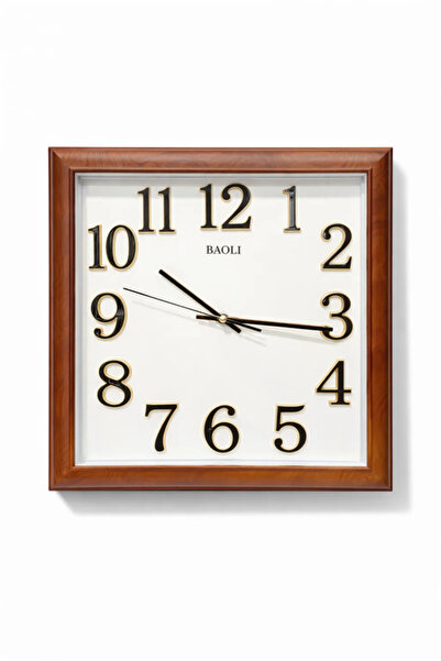 Urbanza Square Wall Clock with Wooden Finish Frame – Silent Quartz Clock