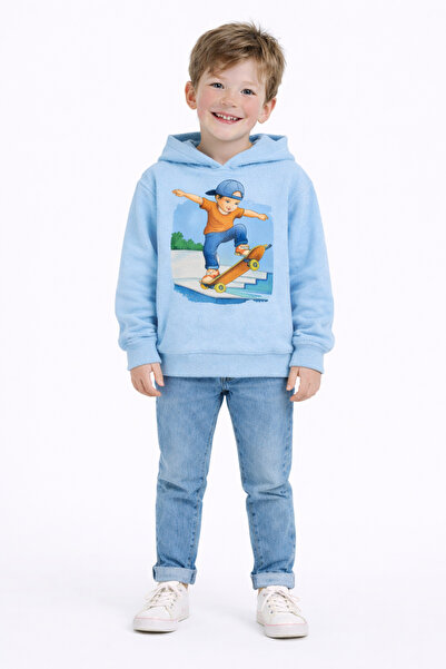 ArtYus Skateboard cu imprimeu 3 Thread Ş cu căptușeală din fleece K cu glugă ...