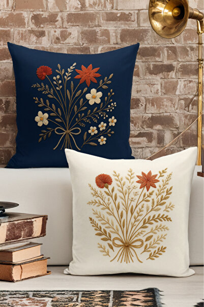 Bertille Home Double Side Digital Printed Set of 4 Throw Pillow Covers (Punch...