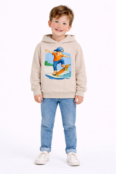 ArtYus Skateboard cu imprimeu 3 Thread Ş cu căptușeală din fleece K cu glugă ...