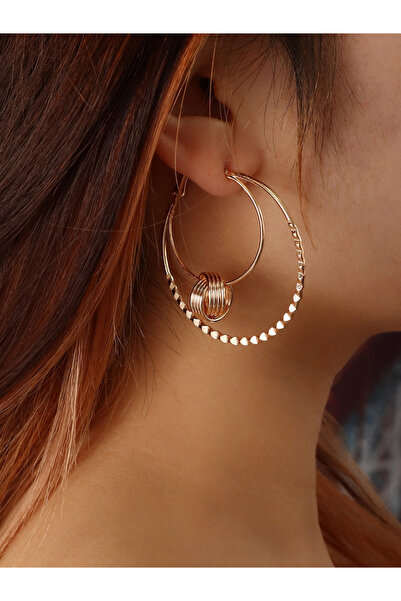 Take Two By Styli Double Hoop Earrings with Knot Decor