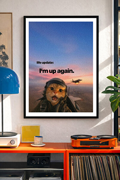 Koi Art Design Siyah Çerçeveli Tek Parça Modern Karışık Troll Temalı Yüksek K...