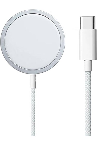 Generic 15W Magnetic Wireless Charger for iPhone – USB-C to USB-C Braided Cable