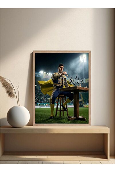 MOR TABLO Fenerbahçe Marco Asensio Ahşap Çerçeveli Tek Parça Dekoratif Tablo