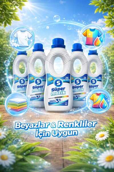 Süpermatik süper matik marka:3 ü 1 arada leke çıkarıcı,yumuşatıcı,çamaşır det...