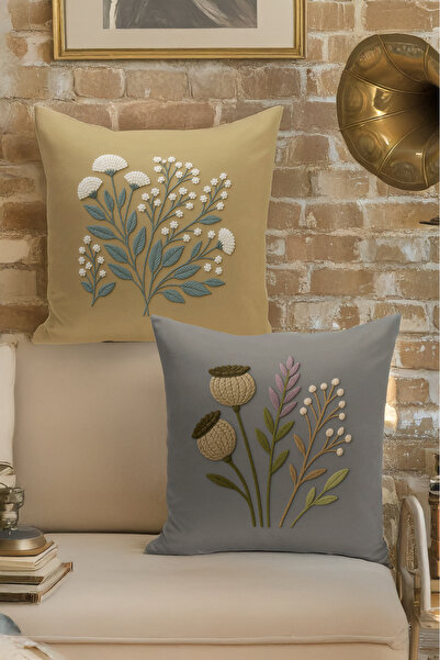 Bertille Home Double Side Digital Printed Set of 4 Throw Pillow Covers (Punch...