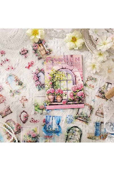 Kolbi Craft 2 Sayfa 12 Adet Şeffaf Pencere Çiçek Sticker Bullet Journal Scrap...