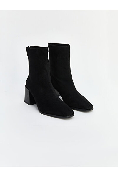 LC Waikiki Koor Black Suede Look Women's Heeled Boots