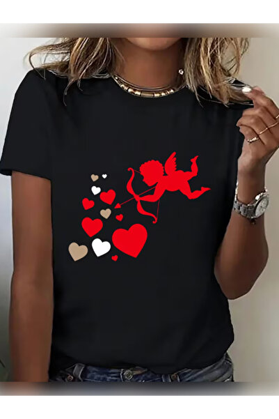 TİMİSİVA Μπλουζάκι Unisex oversized EROS με τύπωμα με κοντό μανίκι ΜΑΥΡΟ