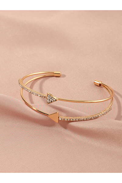 Take Two By Styli Embellished Triangle Decor Cuff Bracelet