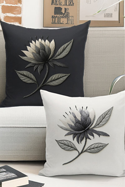 Bertille Home Double Side Digital Printed Set of 4 Throw Pillow Covers (Punch...