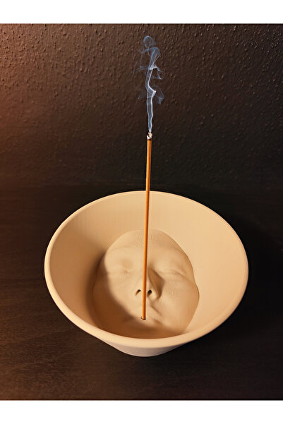 HaBu Lab Habulab Modern Yüz Figürlü Tütsülük – Dekoratif Tütsü Yakıcı – 3D Ba...