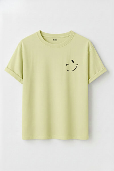 DK DAKSEL Women's Smile Emoji Printed Multicolor Oversized T-Shirt