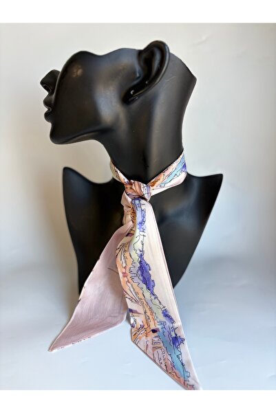 BHR AKSESUAR وشاح رفيع منقوش، شريط (6×85 سم)