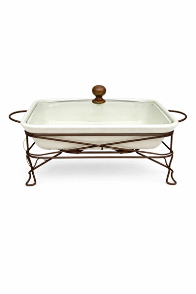 Urbanza Rectangular Chafing Dish with Glass Lid & Bronze Metal Stand – Elegan...