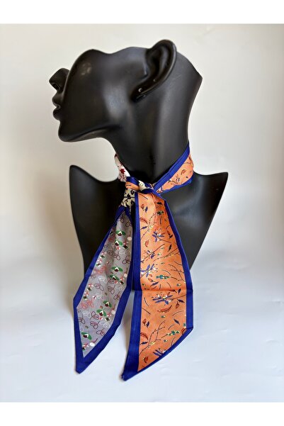 BHR AKSESUAR وشاح رفيع منقوش، شريط (6×85 سم)