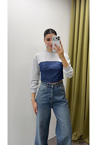 HAZELANNA كورسيه رياضي باللون الرمادي والأزرق